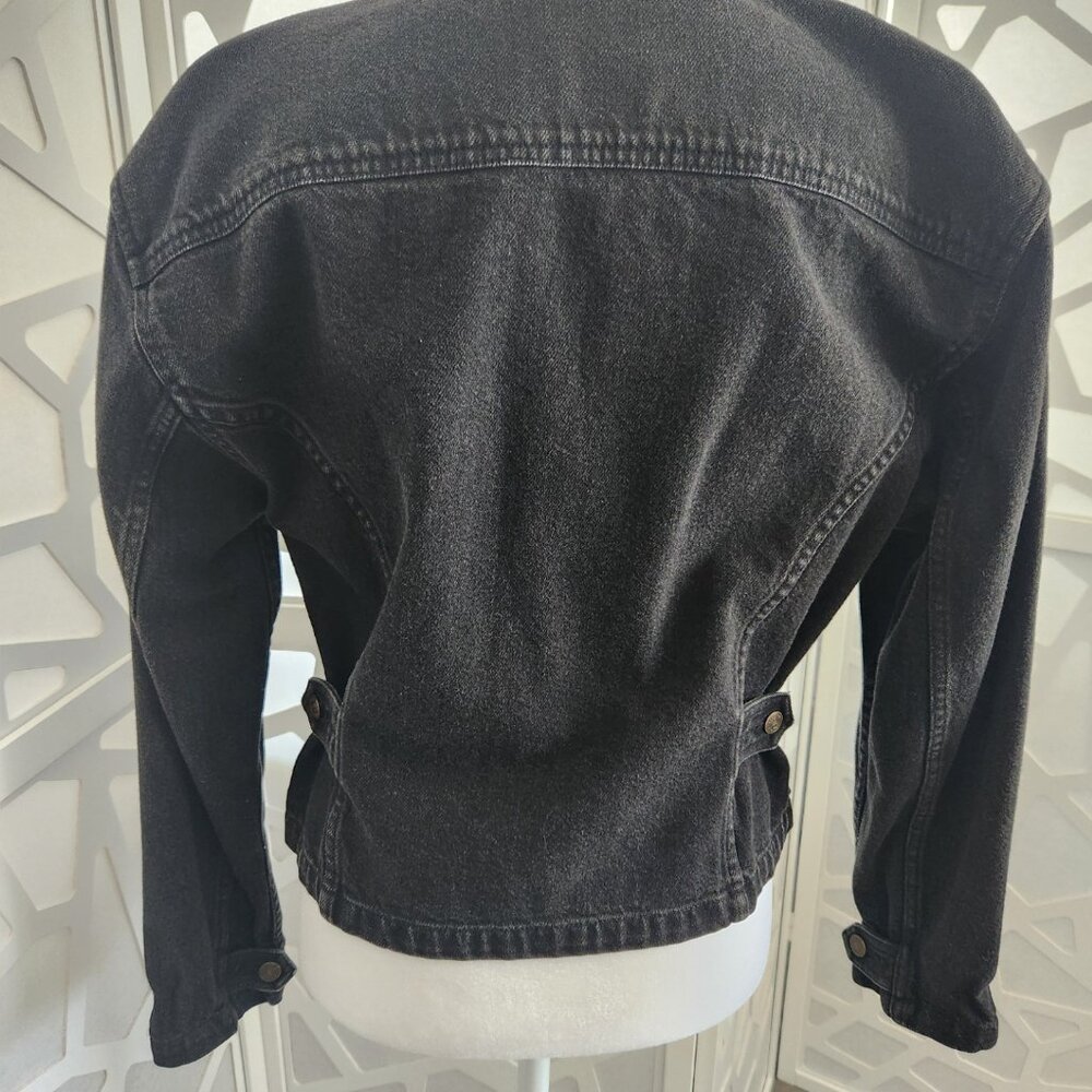 Women's Vintage Black Jean Jacket "Liz Wear" - Picture 5 of 7